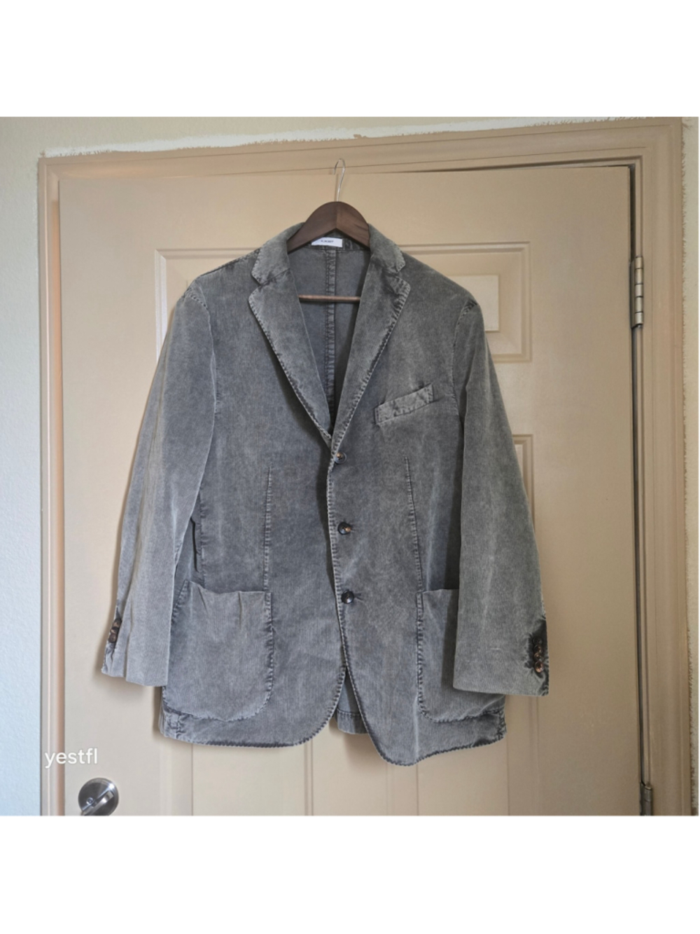 Boglioli K.Jacket Corduroy Sport Coat Blazer Gray Brown 54 44R US